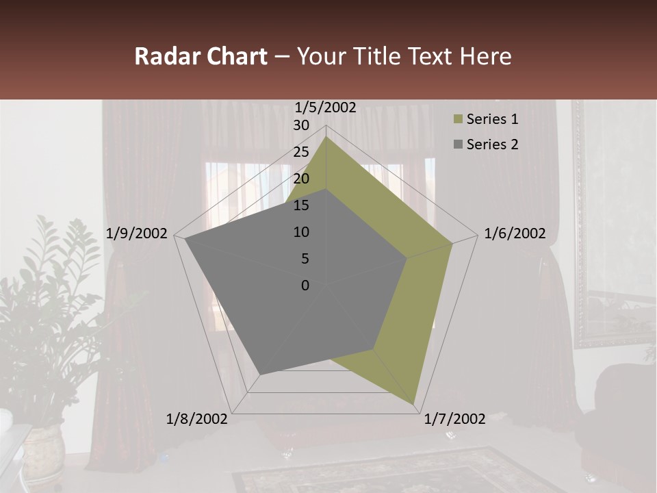A Living Room With A Couch And A Rug PowerPoint Template