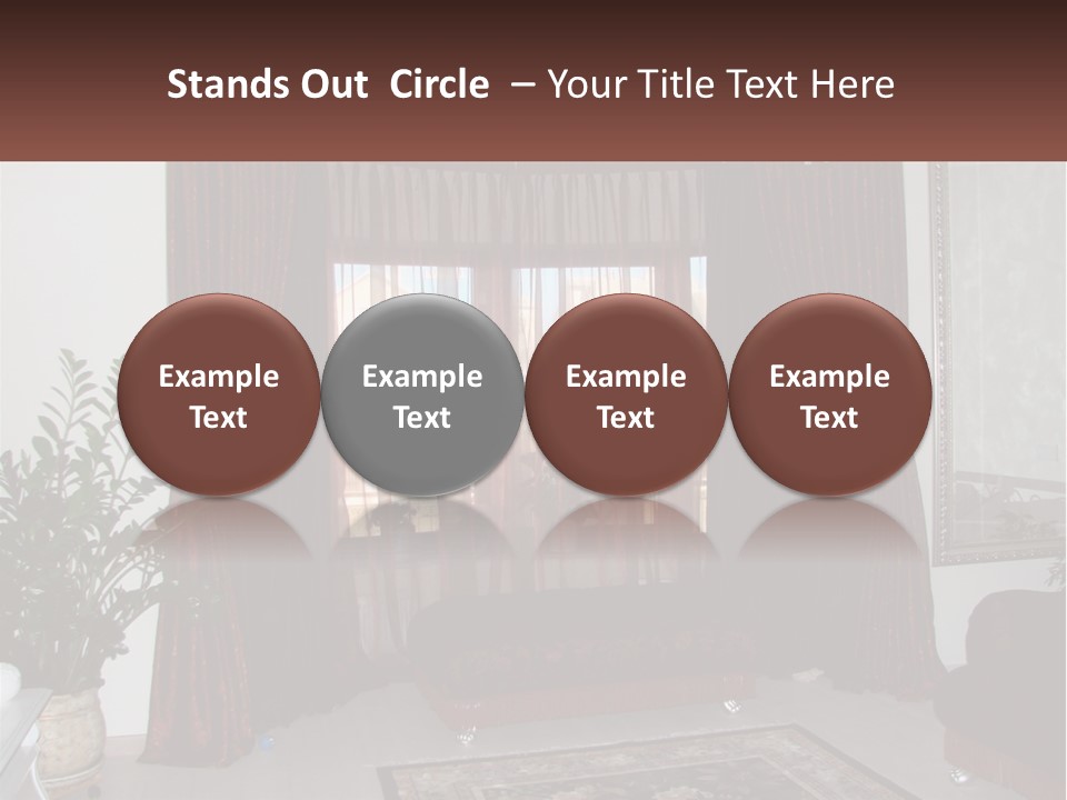 A Living Room With A Couch And A Rug PowerPoint Template