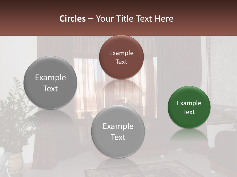 A Living Room With A Couch And A Rug PowerPoint Template