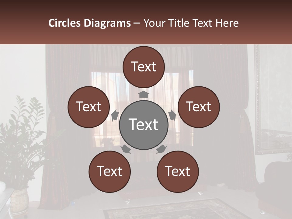 A Living Room With A Couch And A Rug PowerPoint Template