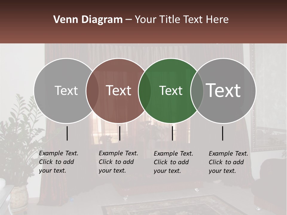 A Living Room With A Couch And A Rug PowerPoint Template