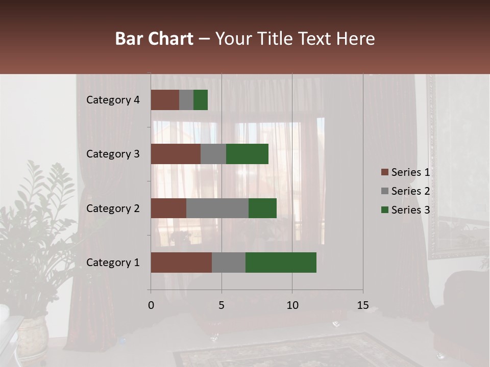 A Living Room With A Couch And A Rug PowerPoint Template