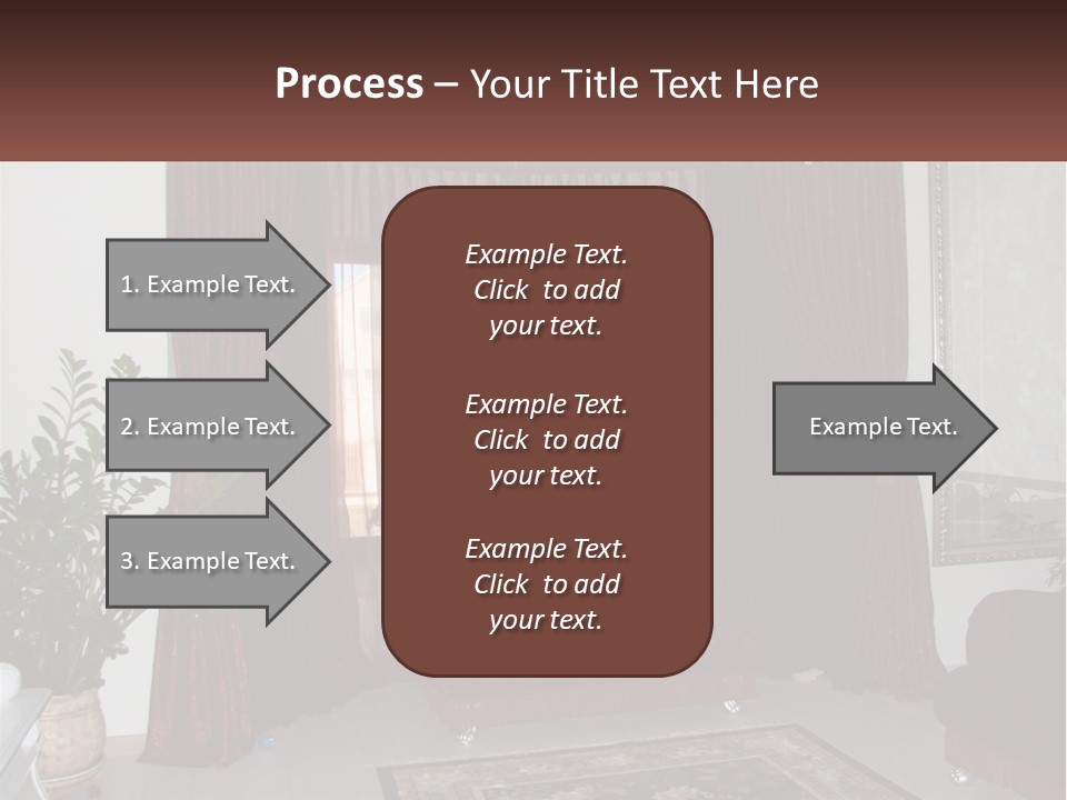 A Living Room With A Couch And A Rug PowerPoint Template