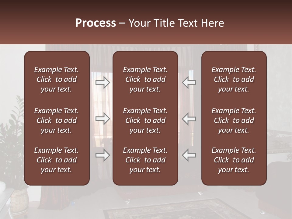 A Living Room With A Couch And A Rug PowerPoint Template