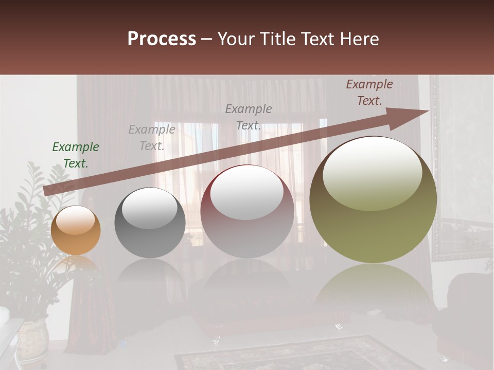 A Living Room With A Couch And A Rug PowerPoint Template