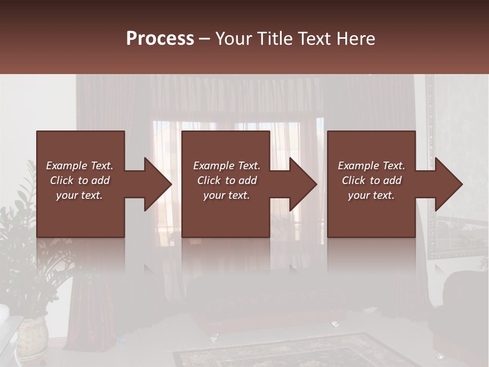 A Living Room With A Couch And A Rug PowerPoint Template