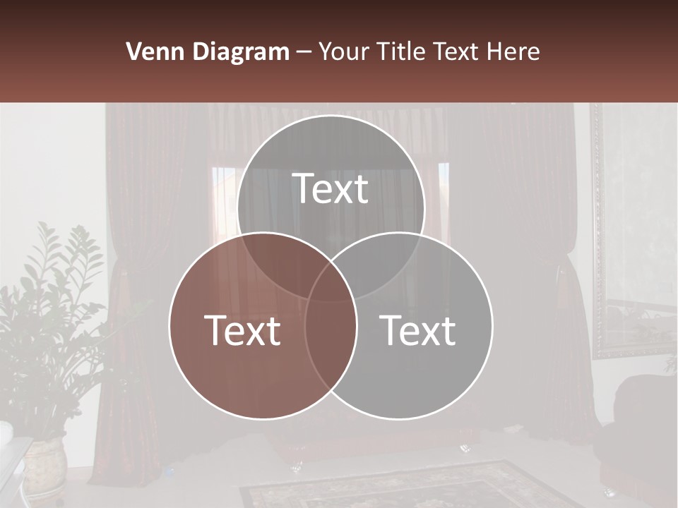A Living Room With A Couch And A Rug PowerPoint Template