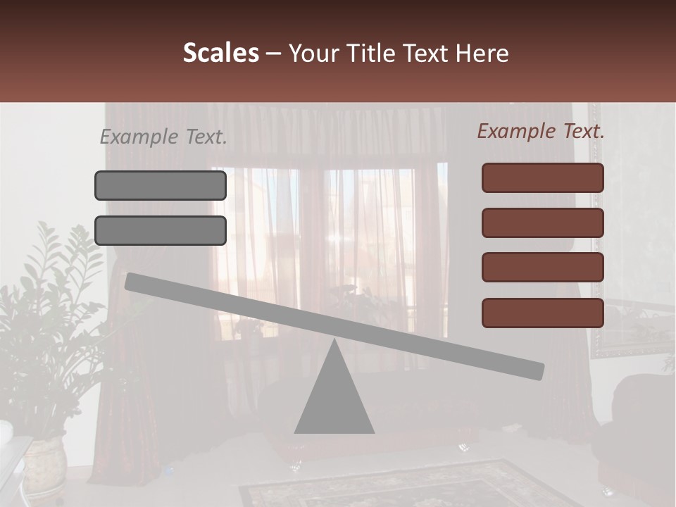 A Living Room With A Couch And A Rug PowerPoint Template