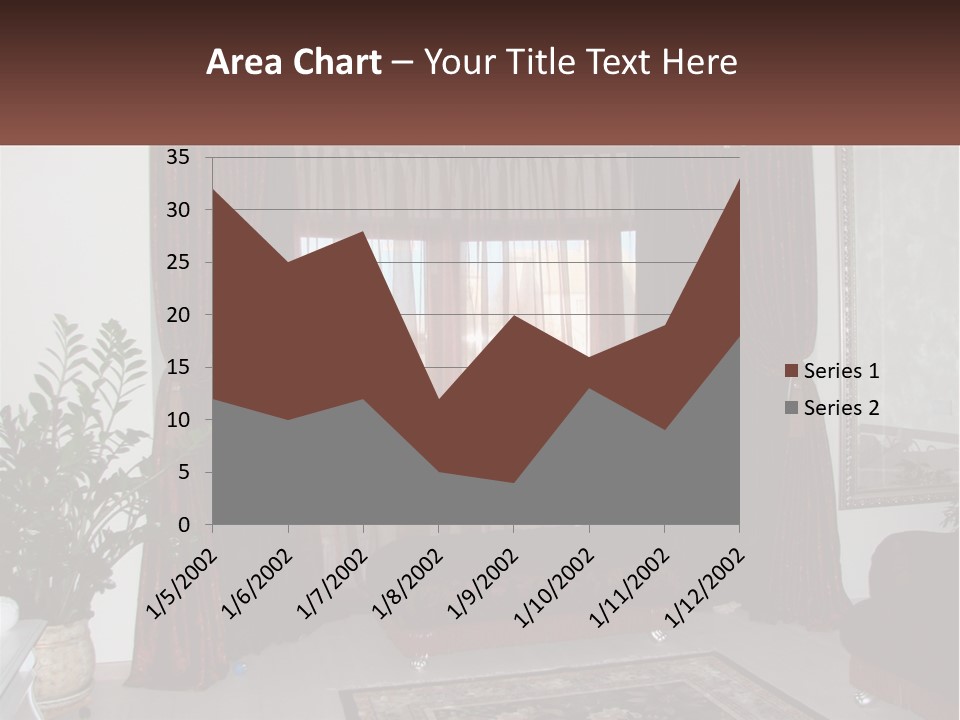 A Living Room With A Couch And A Rug PowerPoint Template