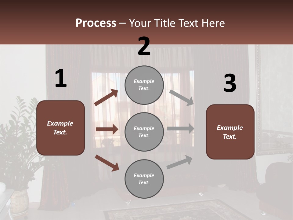 A Living Room With A Couch And A Rug PowerPoint Template