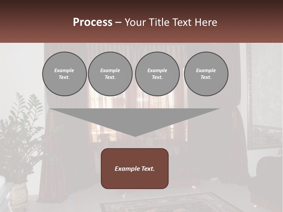 A Living Room With A Couch And A Rug PowerPoint Template