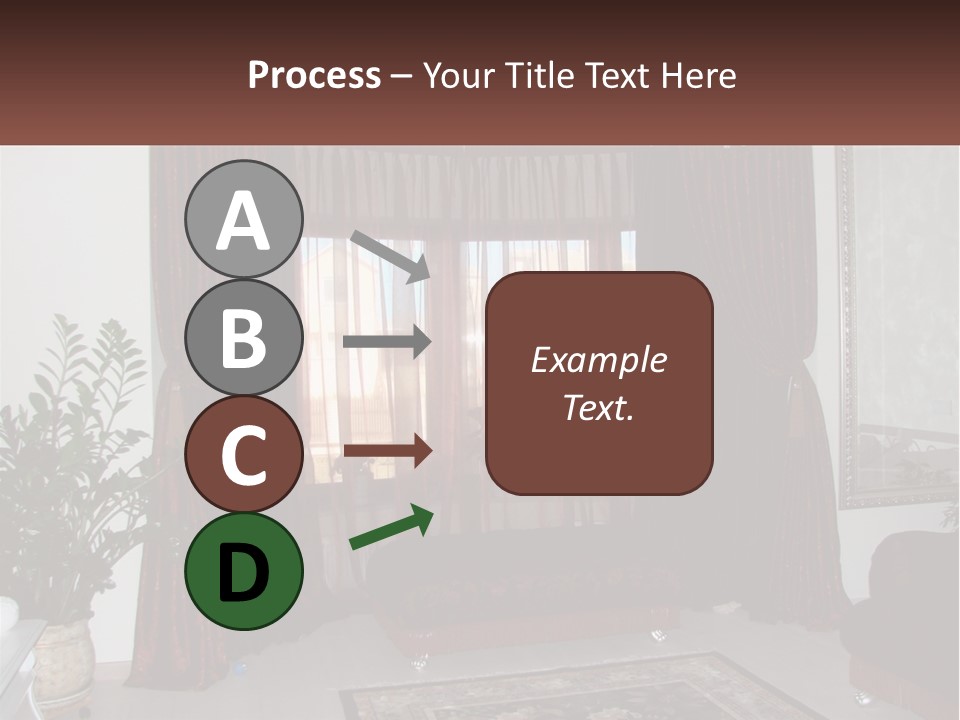 A Living Room With A Couch And A Rug PowerPoint Template