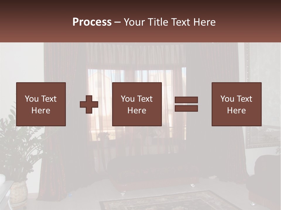 A Living Room With A Couch And A Rug PowerPoint Template