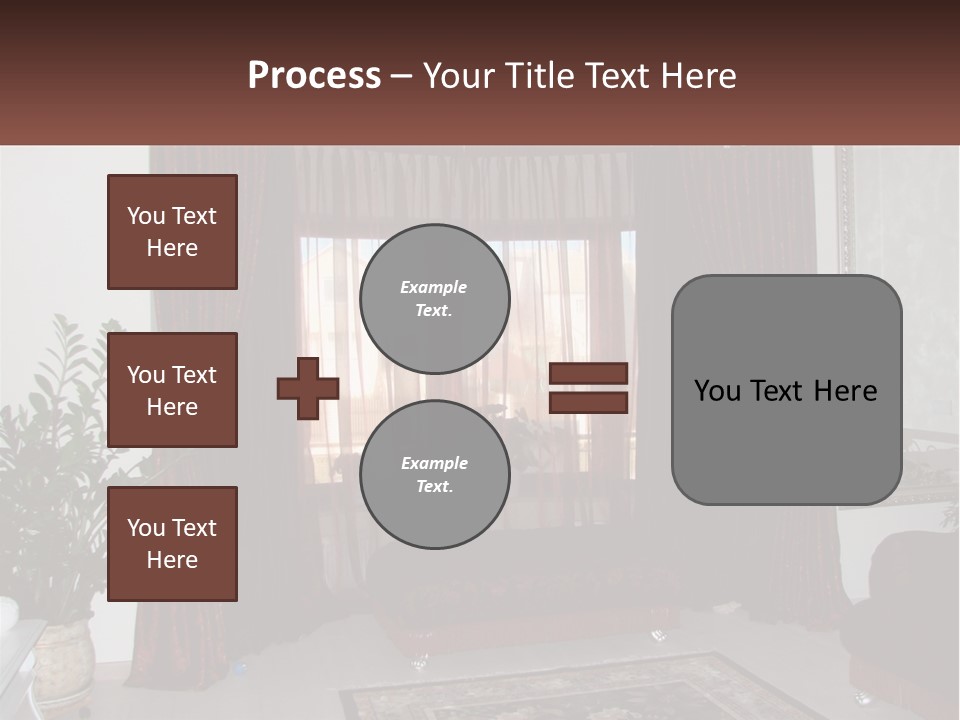 A Living Room With A Couch And A Rug PowerPoint Template