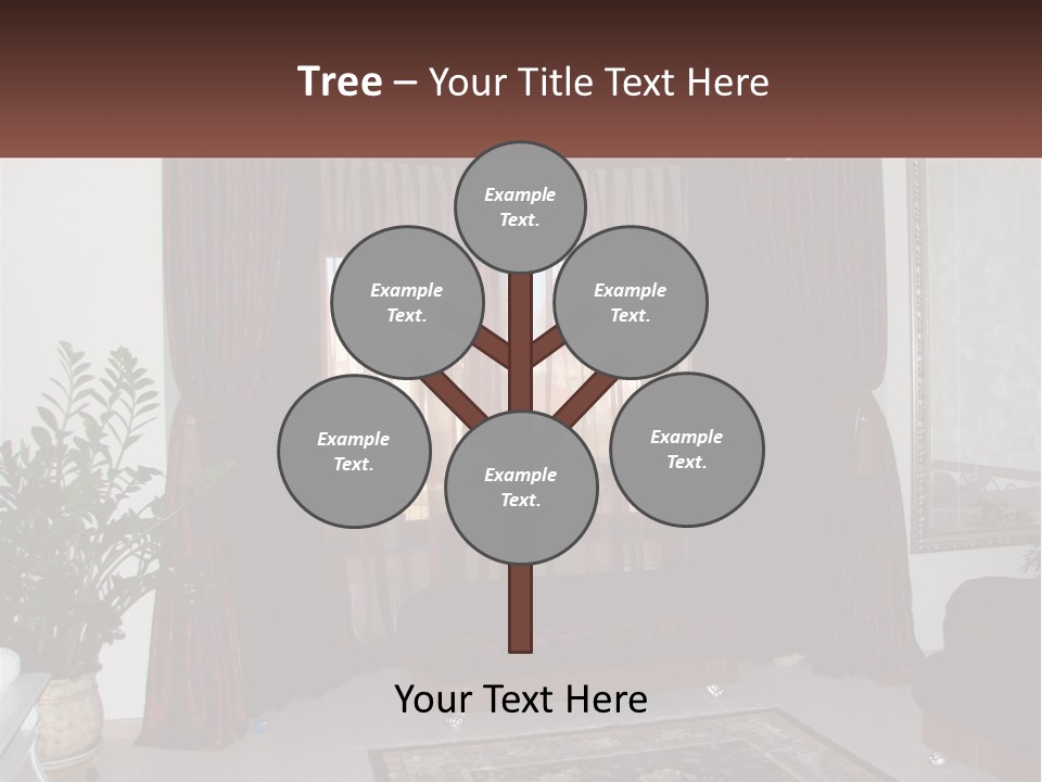 A Living Room With A Couch And A Rug PowerPoint Template