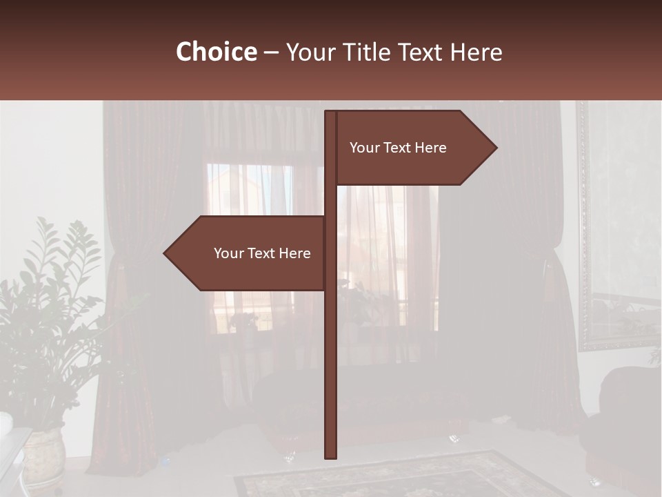 A Living Room With A Couch And A Rug PowerPoint Template