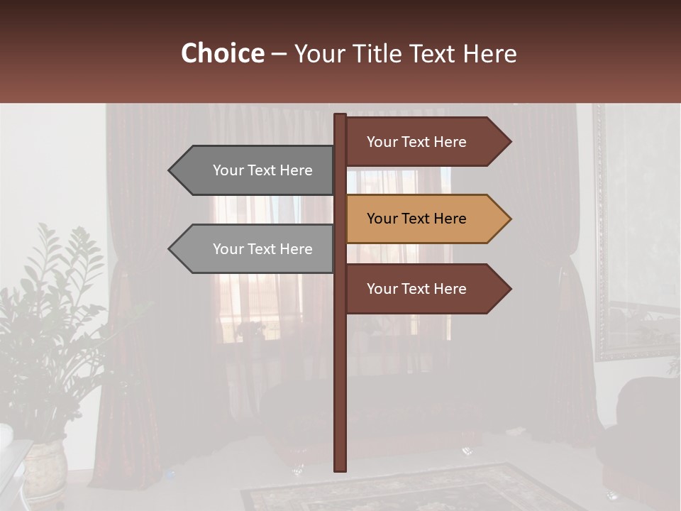 A Living Room With A Couch And A Rug PowerPoint Template