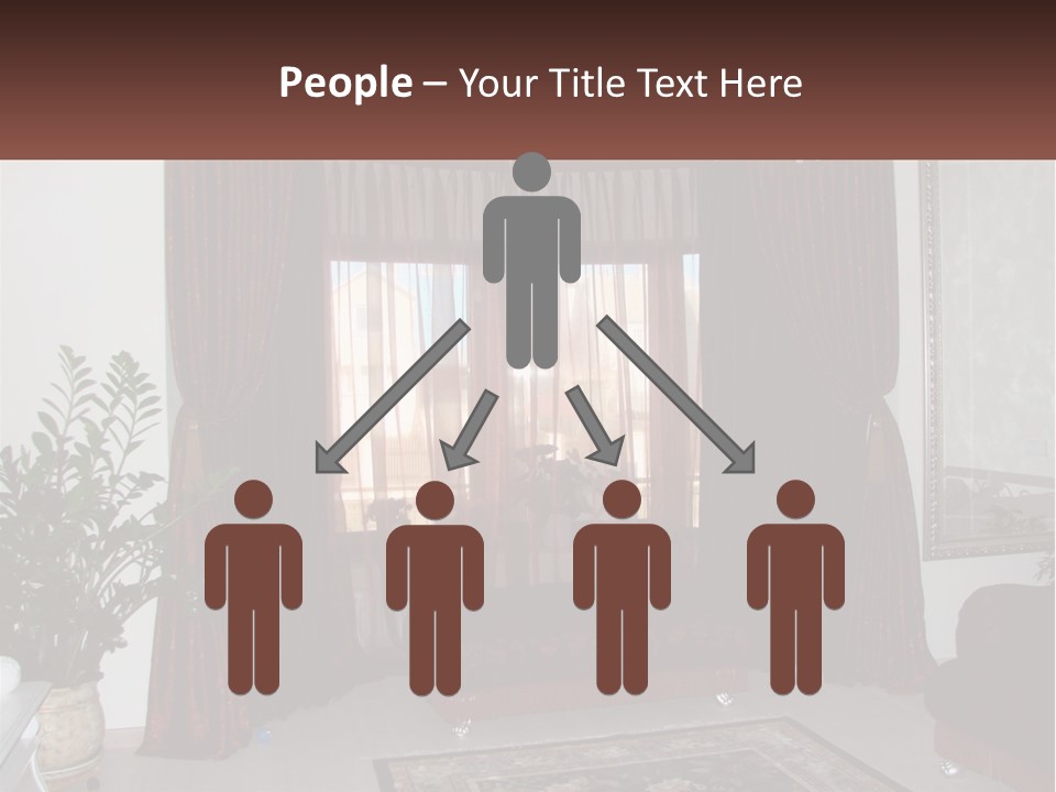 A Living Room With A Couch And A Rug PowerPoint Template