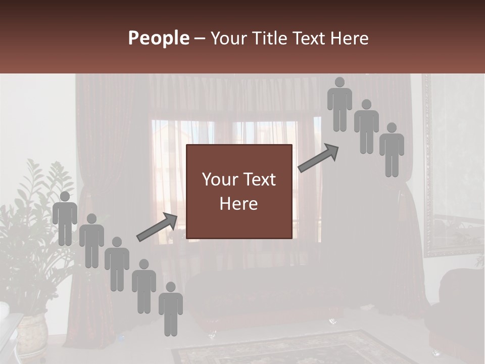 A Living Room With A Couch And A Rug PowerPoint Template