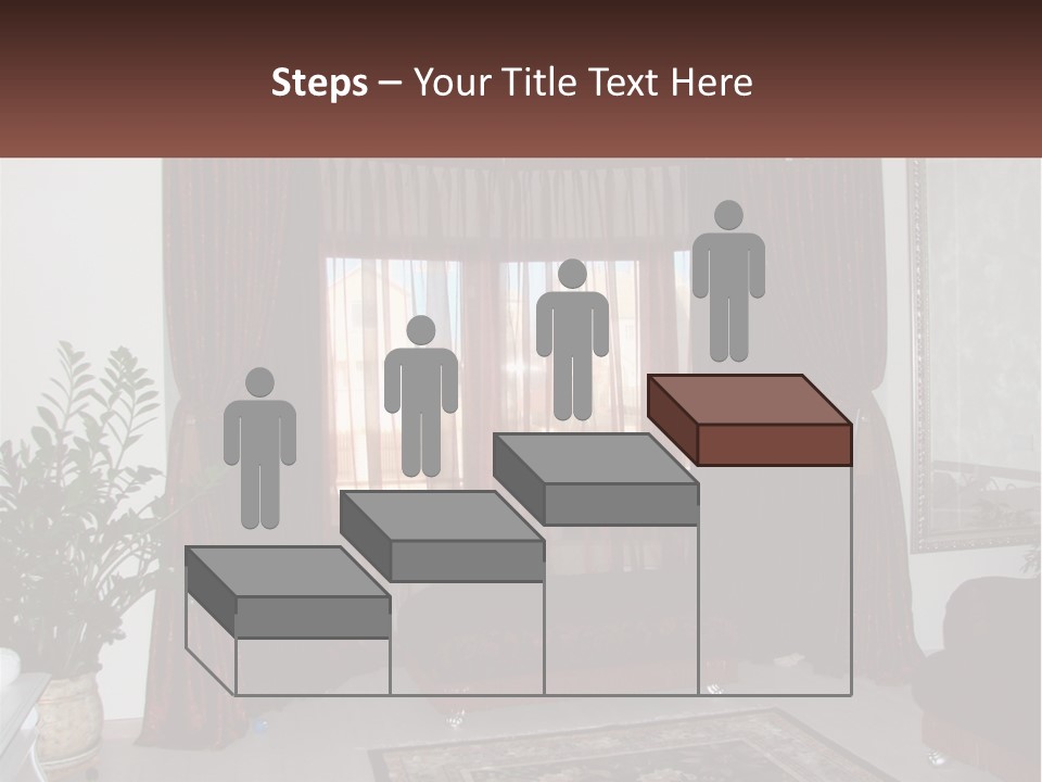 A Living Room With A Couch And A Rug PowerPoint Template