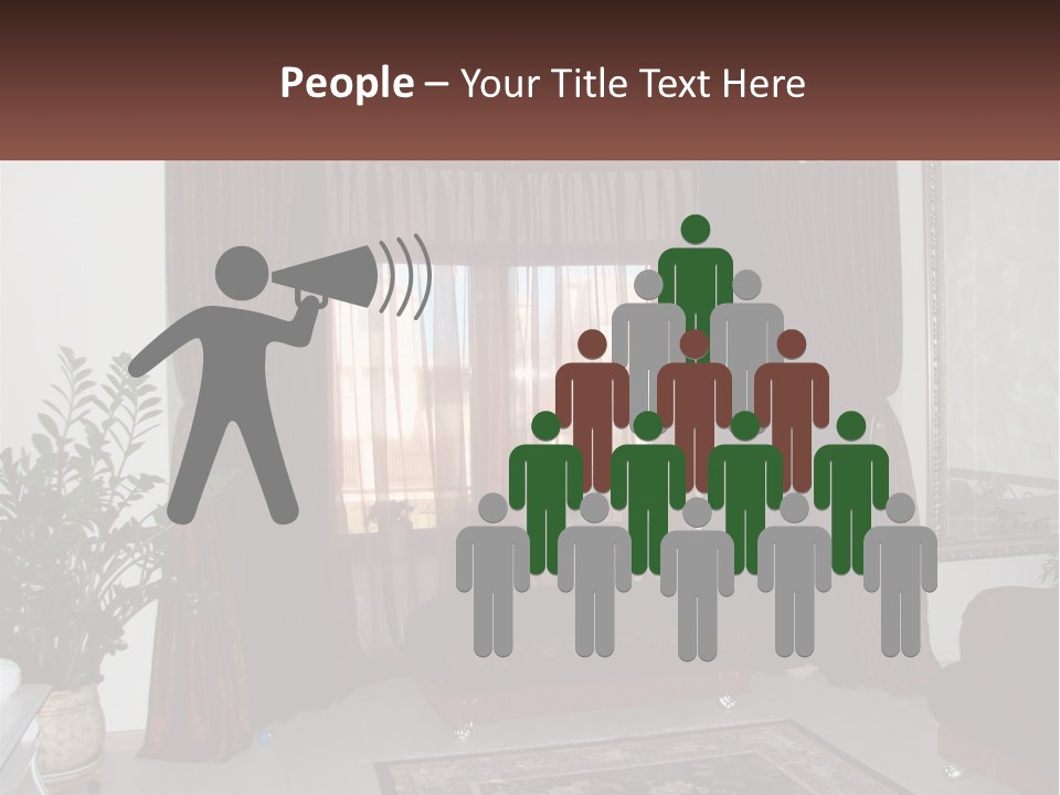 A Living Room With A Couch And A Rug PowerPoint Template