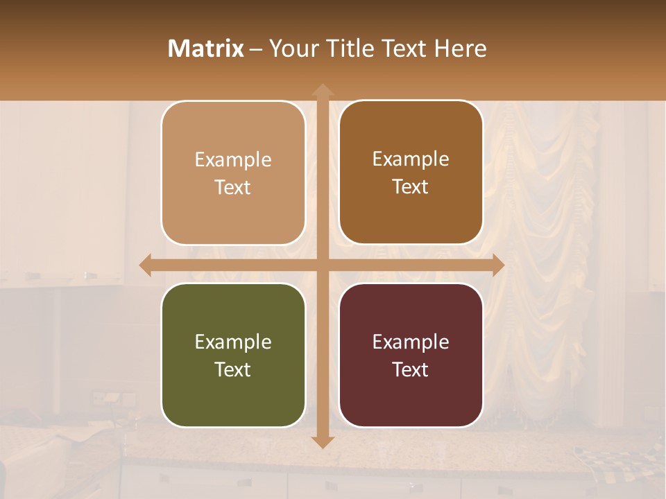 A Curtained Window With A Checkered Table Cloth PowerPoint Template