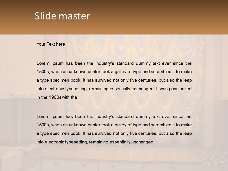 A Curtained Window With A Checkered Table Cloth PowerPoint Template