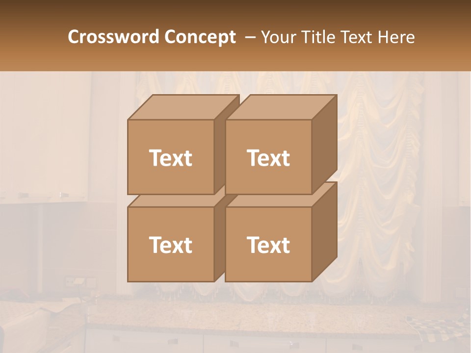 A Curtained Window With A Checkered Table Cloth PowerPoint Template