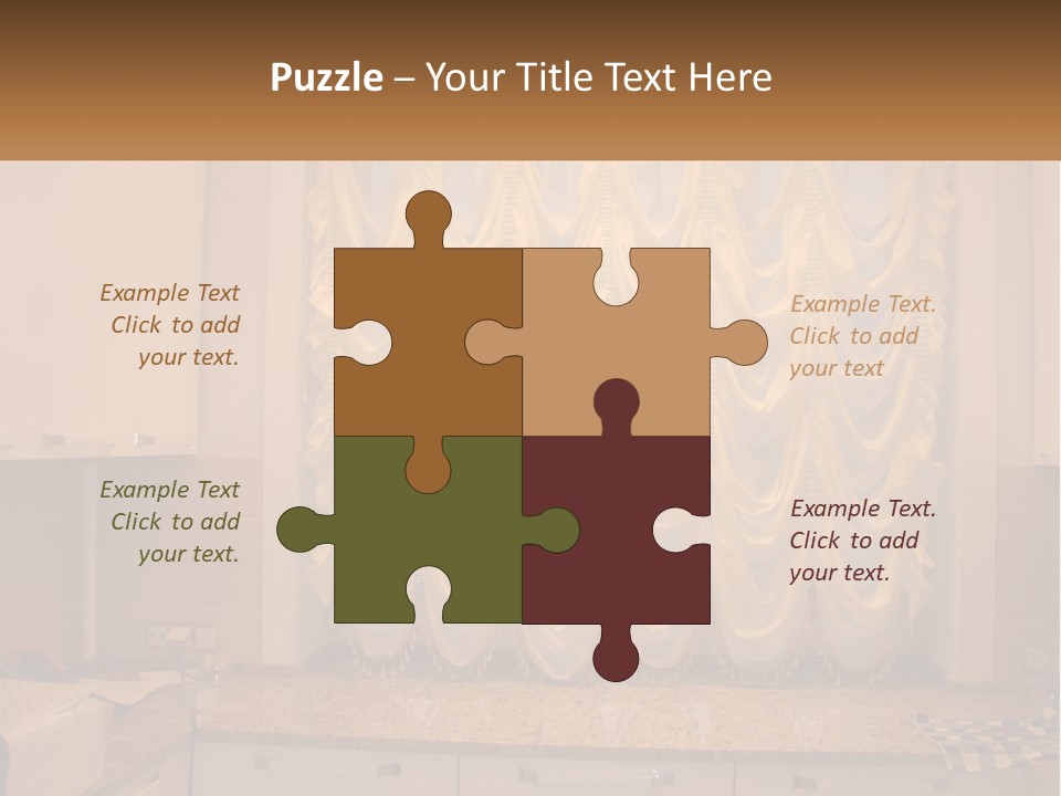 A Curtained Window With A Checkered Table Cloth PowerPoint Template