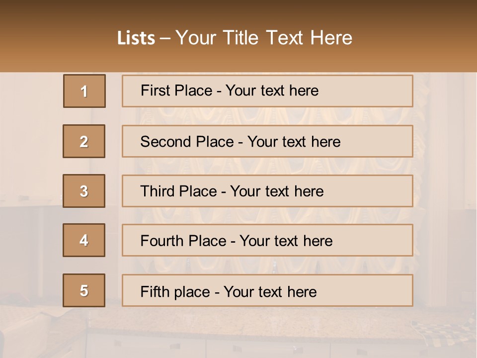 A Curtained Window With A Checkered Table Cloth PowerPoint Template