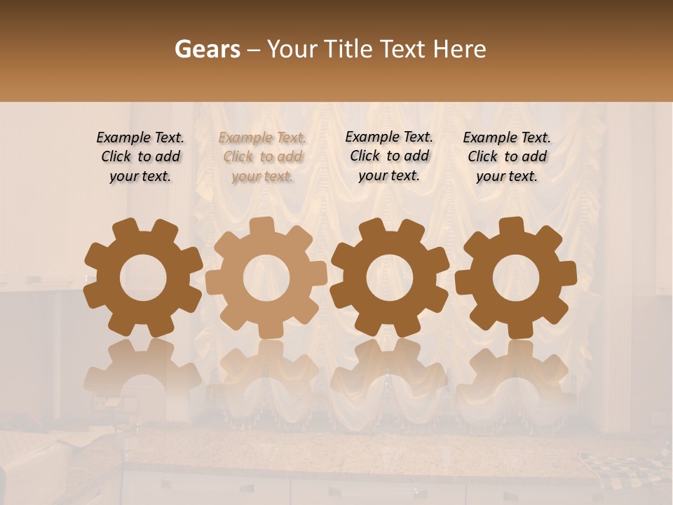 A Curtained Window With A Checkered Table Cloth PowerPoint Template