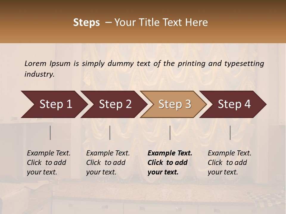 A Curtained Window With A Checkered Table Cloth PowerPoint Template