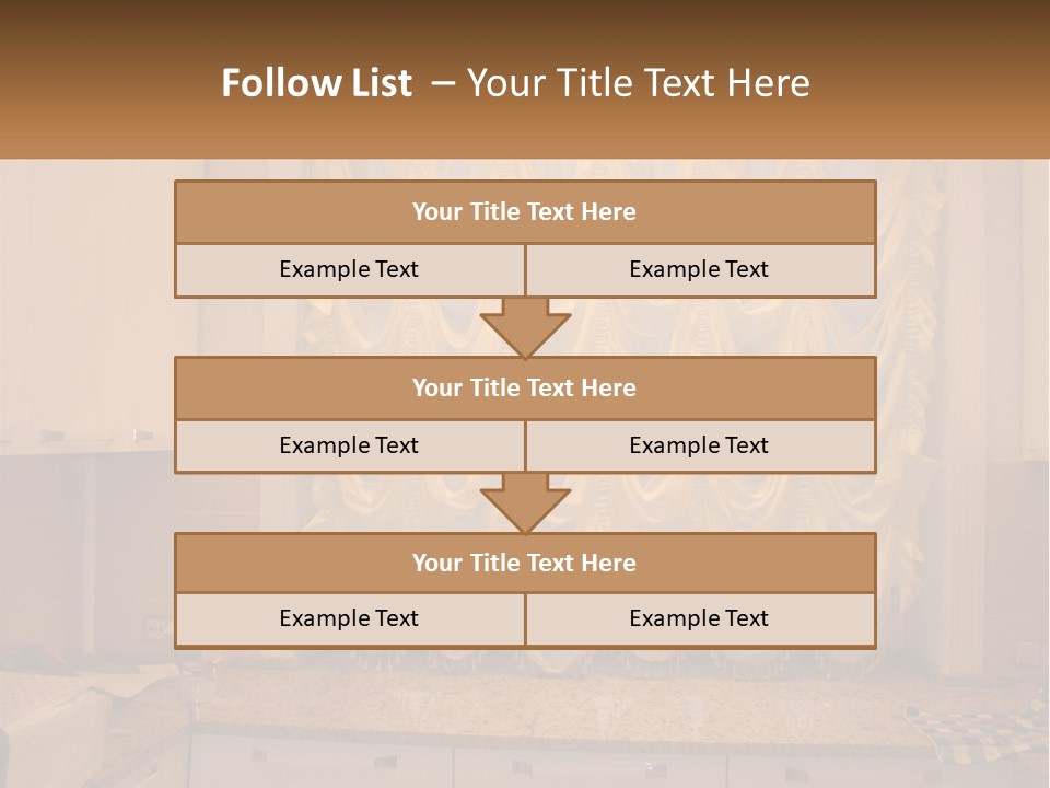 A Curtained Window With A Checkered Table Cloth PowerPoint Template