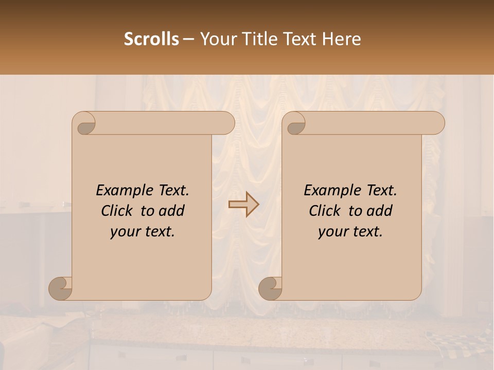 A Curtained Window With A Checkered Table Cloth PowerPoint Template