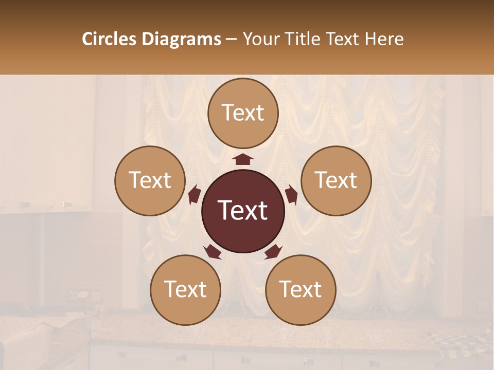 A Curtained Window With A Checkered Table Cloth PowerPoint Template