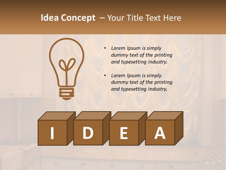 A Curtained Window With A Checkered Table Cloth PowerPoint Template