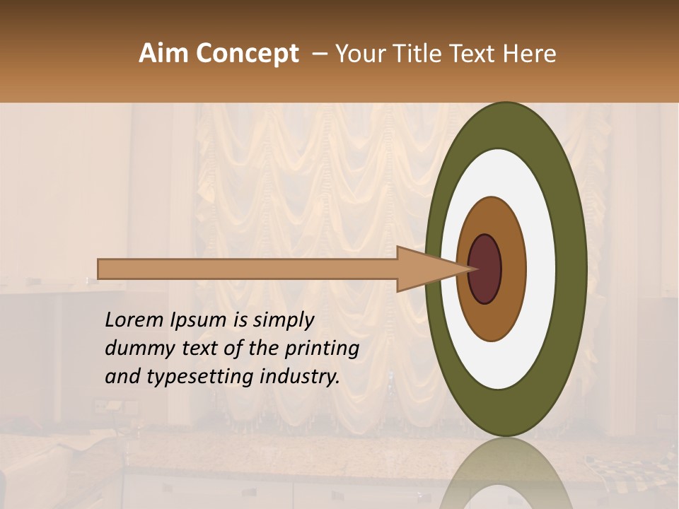 A Curtained Window With A Checkered Table Cloth PowerPoint Template