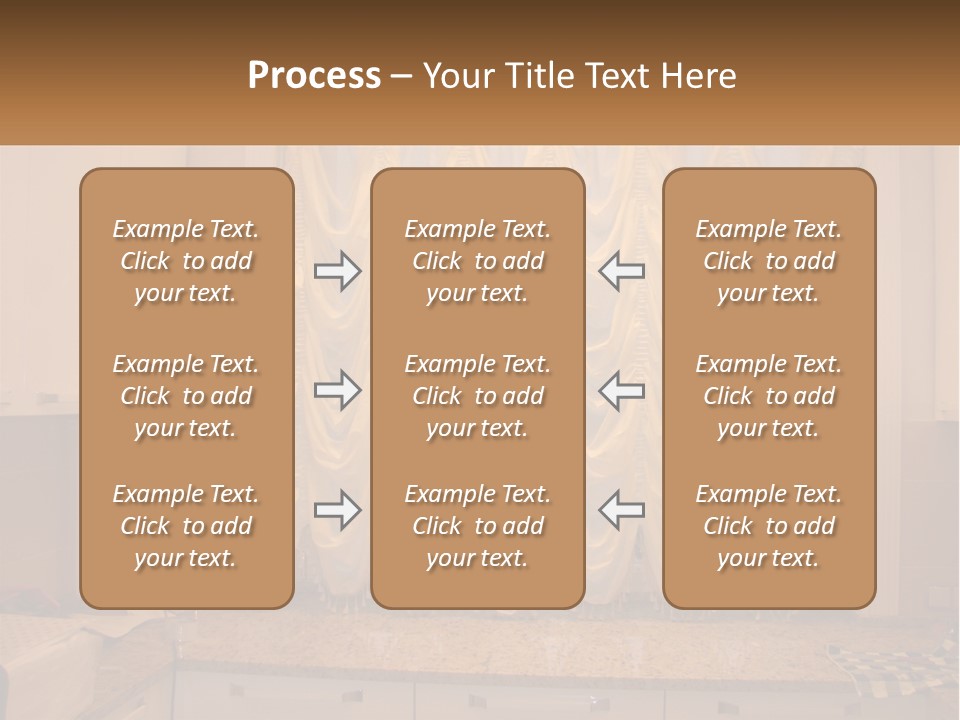 A Curtained Window With A Checkered Table Cloth PowerPoint Template