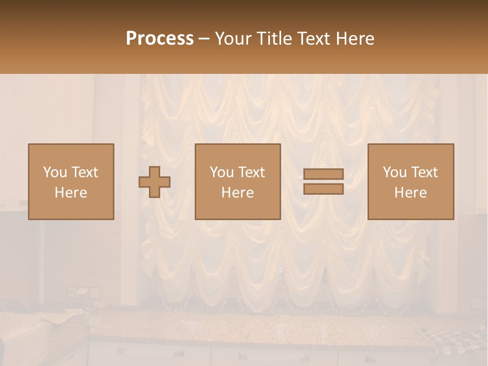 A Curtained Window With A Checkered Table Cloth PowerPoint Template