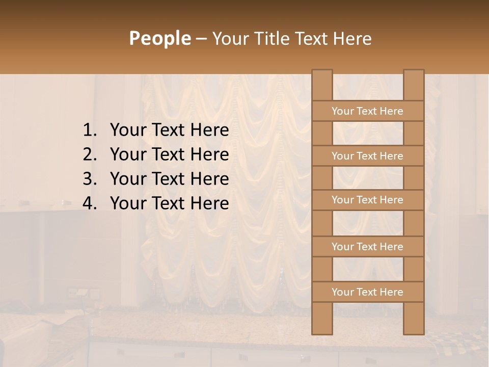 A Curtained Window With A Checkered Table Cloth PowerPoint Template