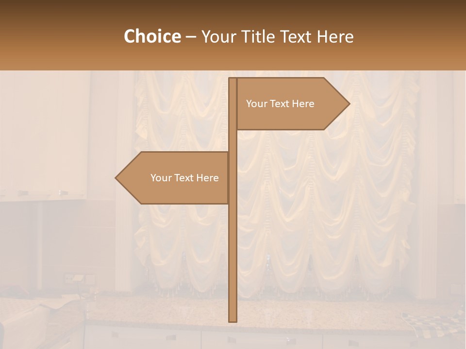 A Curtained Window With A Checkered Table Cloth PowerPoint Template