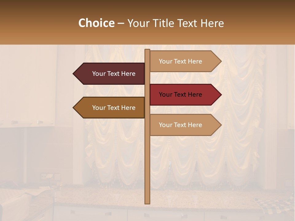 A Curtained Window With A Checkered Table Cloth PowerPoint Template