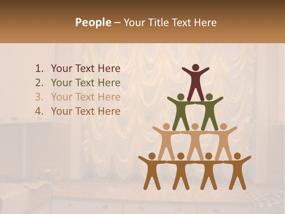 A Curtained Window With A Checkered Table Cloth PowerPoint Template