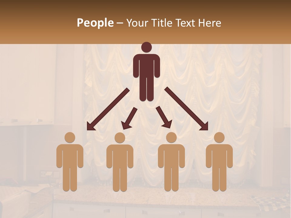 A Curtained Window With A Checkered Table Cloth PowerPoint Template