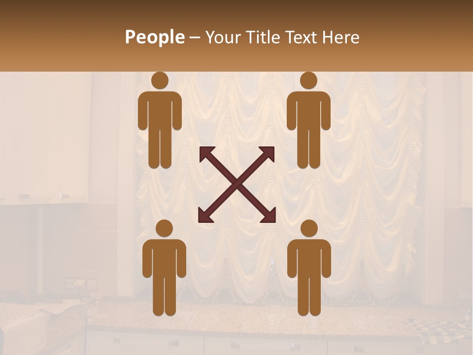 A Curtained Window With A Checkered Table Cloth PowerPoint Template