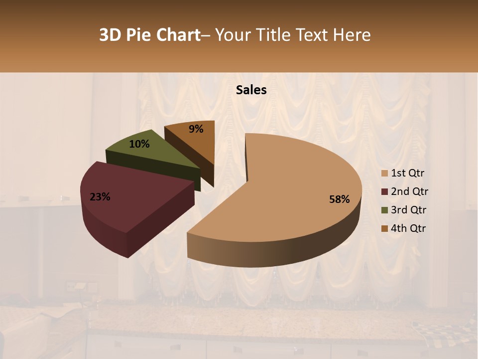 A Curtained Window With A Checkered Table Cloth PowerPoint Template