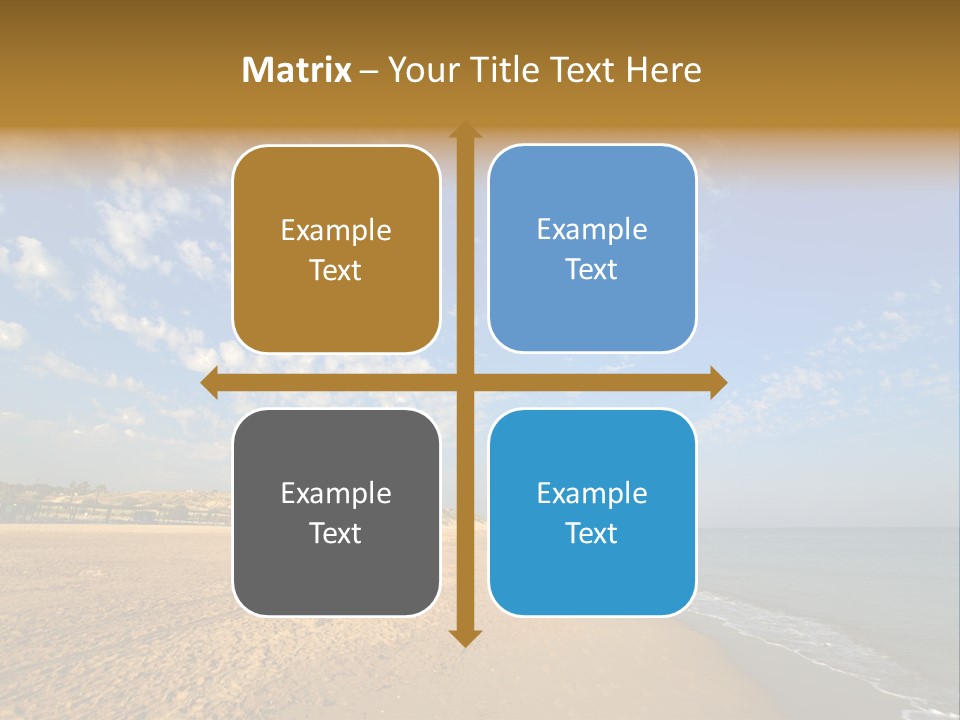 A Sandy Beach With Blue Sky And Clouds PowerPoint Template