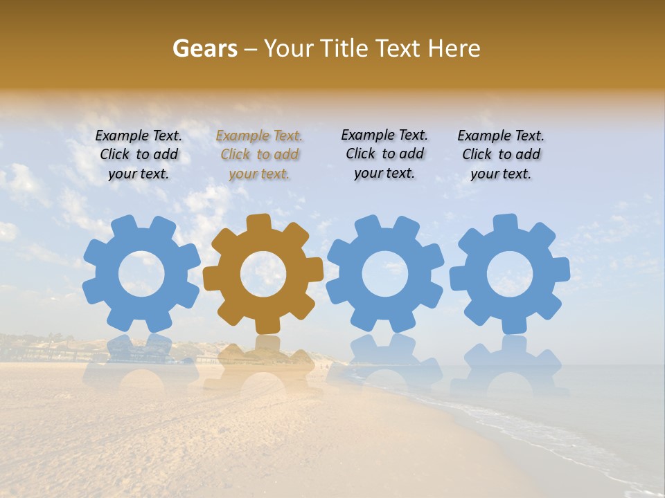 A Sandy Beach With Blue Sky And Clouds PowerPoint Template