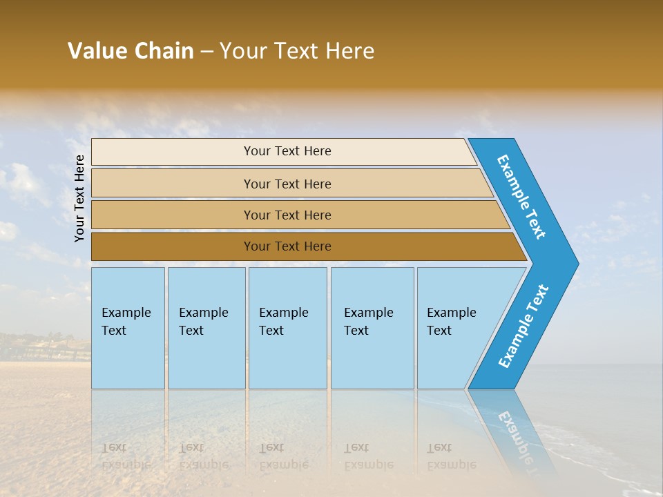 A Sandy Beach With Blue Sky And Clouds PowerPoint Template