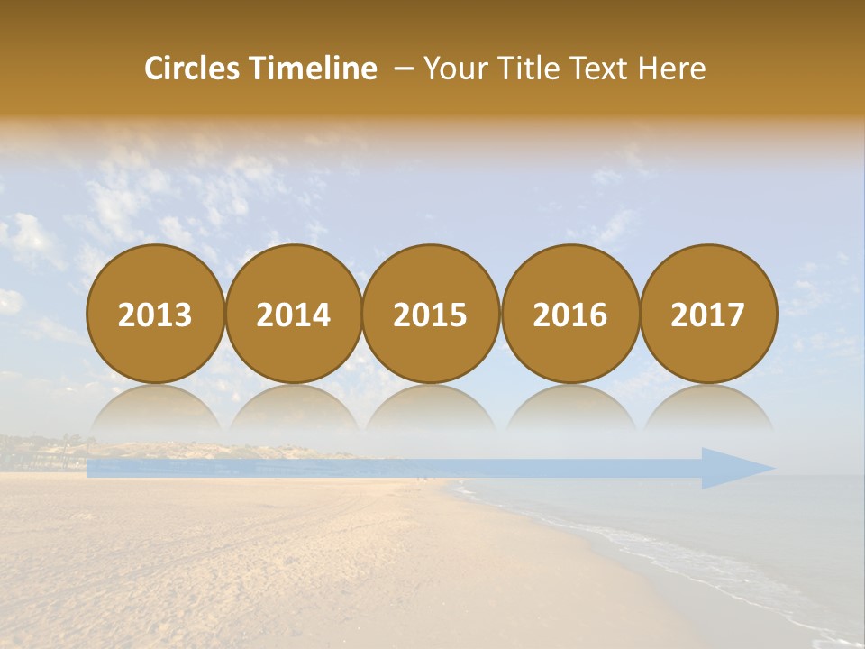 A Sandy Beach With Blue Sky And Clouds PowerPoint Template